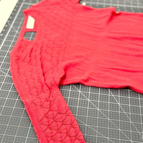 Hot Pink Three-Quarter Sleeve Knit Sweater by Sparrow (Anthropologie), Size XS - Picture 4 of 5